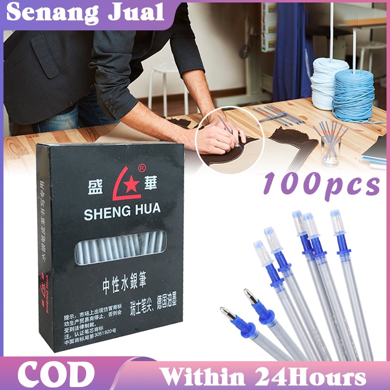 

KODE L1P8 SHENG HUA 1Pcs Silver Pen For Leather Refill Pulpen Silver Pola Kulit Pena Erasable Pen