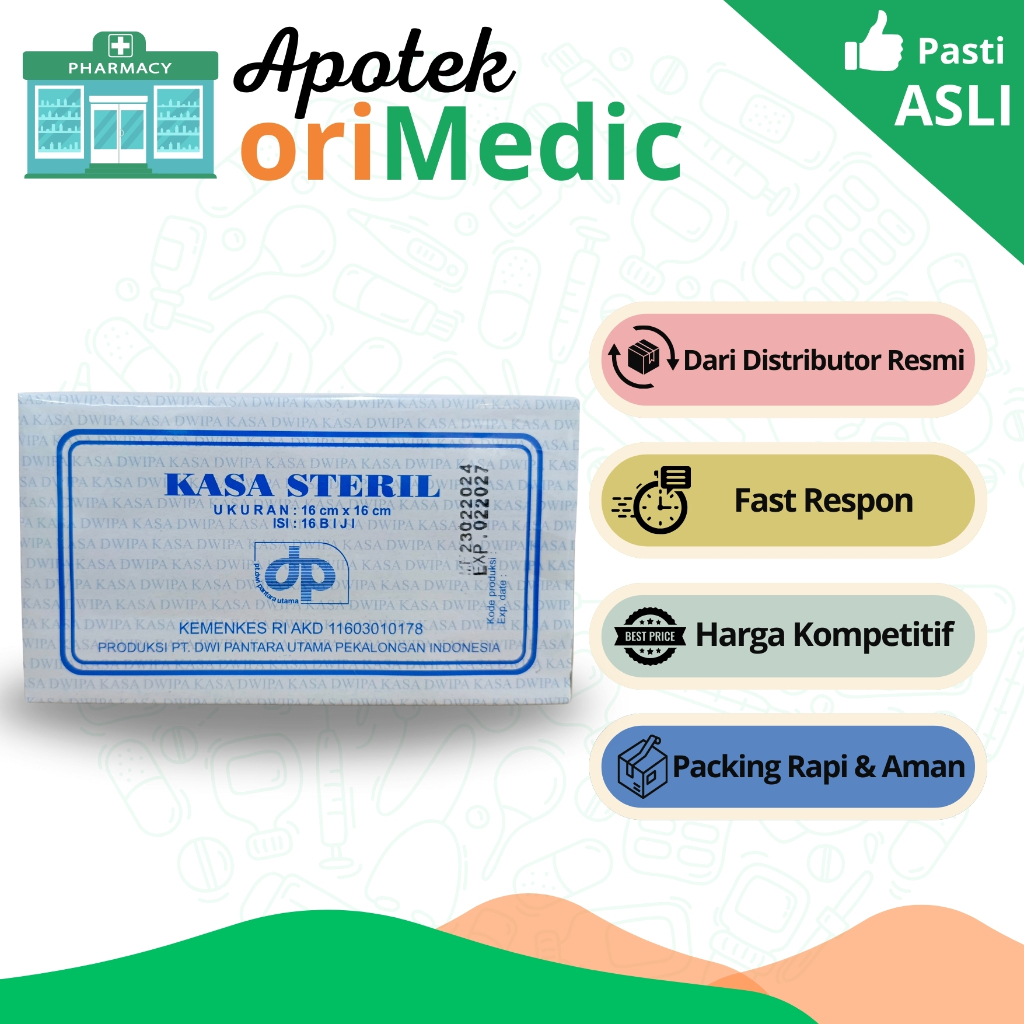 Dwipa Kasa Steril 16 X 16 cm 16 Lembar