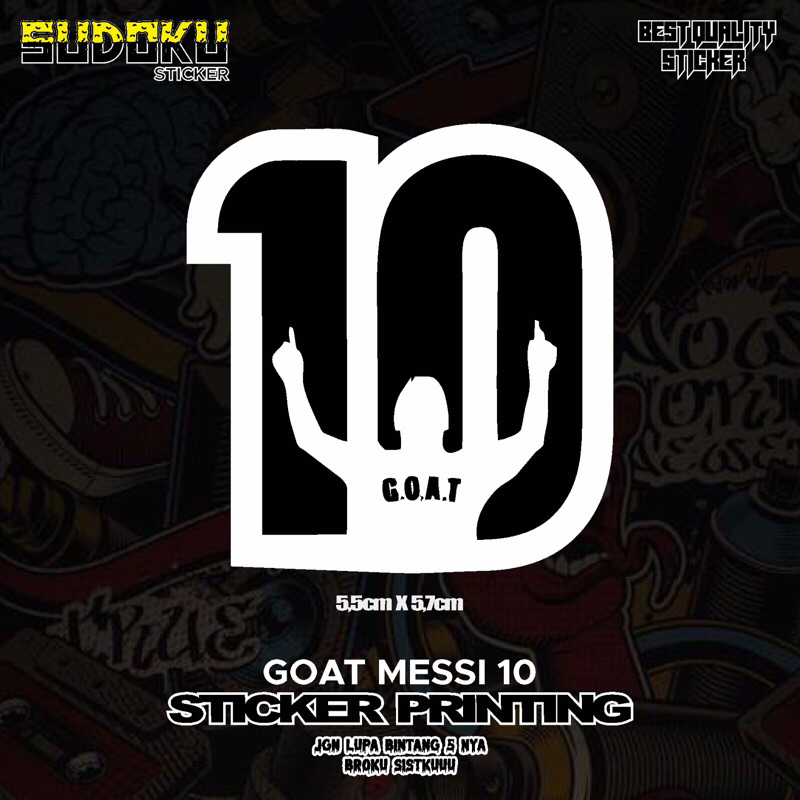 

STIKER STIKER PRINTING MESSI NOMER PUNGGUNG 10 MANUSIA GOAT SEPAK BOLA