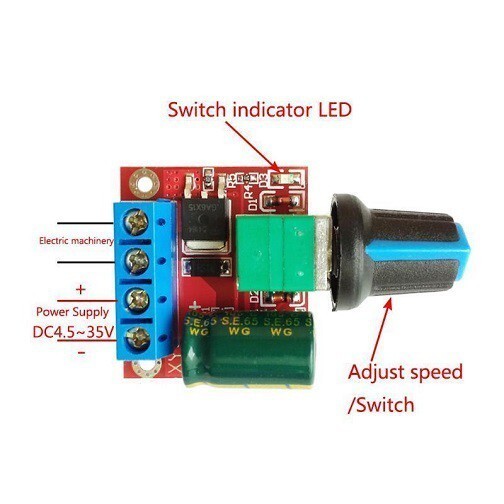 VARIABLE PWM MOTOR SPEED LED DIMMER CONTROLLER DC 5A 3V-35V DC 5A ARDUINO UNO NANO MINI