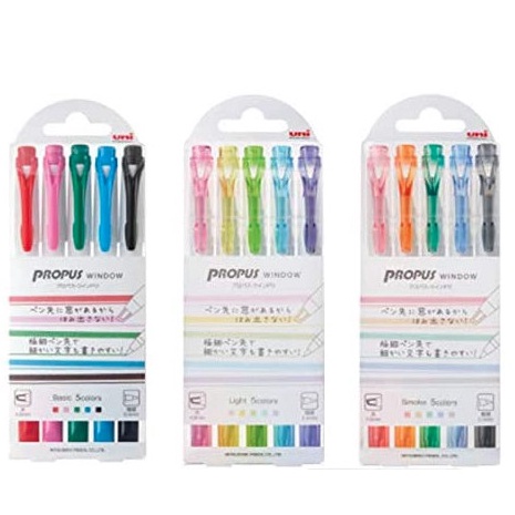 

KODE B4V5 Uni Propus Windows Double Sided Highlighter 44 mm Set of 5 Colors