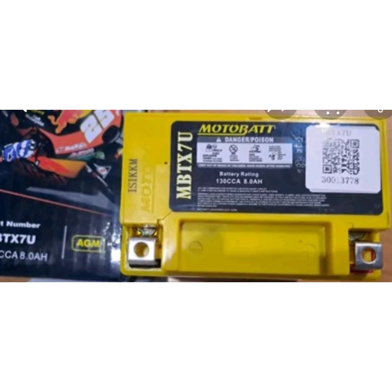 AKI/ACCU MOTOBATT QUADFLEX-MBTX7U GTZ8V-YTZ8V-12V-8,5AH X-MAXX 250-CBR-250RR-_CBR-150R.MT25_R25