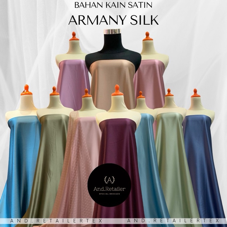 Diskon Gede Bahan Kain Satin Armany Silk Original Premium Warna Sage Green