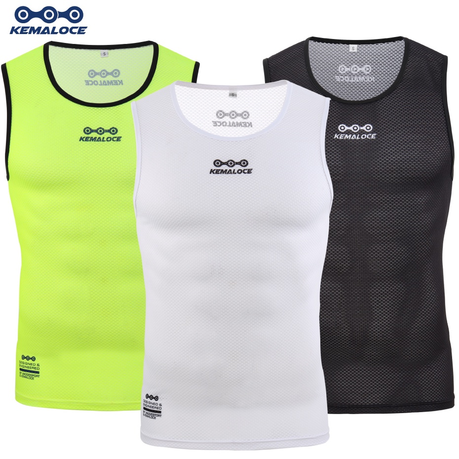 Diskon Pembelian  KEMALOCE Rompi Olahraga Bernapas PutihHitamKuning 224 Dingin Rompi Sepeda Pria Cep
