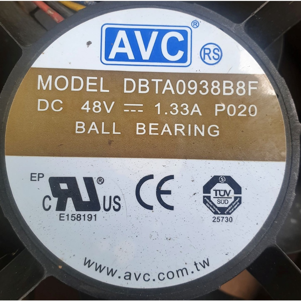 FAN AVC MODEL DBTA0938B8F, DC 48 VOLT 1,33A BALL BEARING