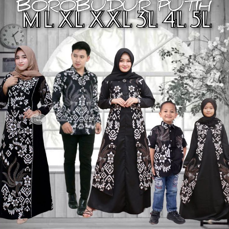 Keren abis GAMIS LD 11 12 13 COUPLE SARIMBIT KEMEJA BATIK PUTIH KOMBINASI POLOS JUMBO XXXXXL
