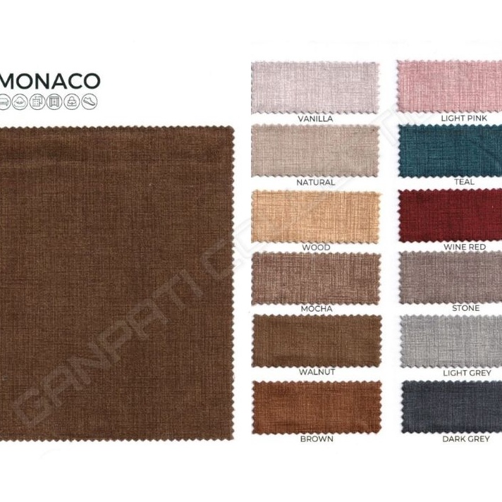 MEGA SALE Kain Interior Beludru Bludru  Velvet Tebal Motif Linen Look  Monaco Bahan Sofa Mebel Jok K