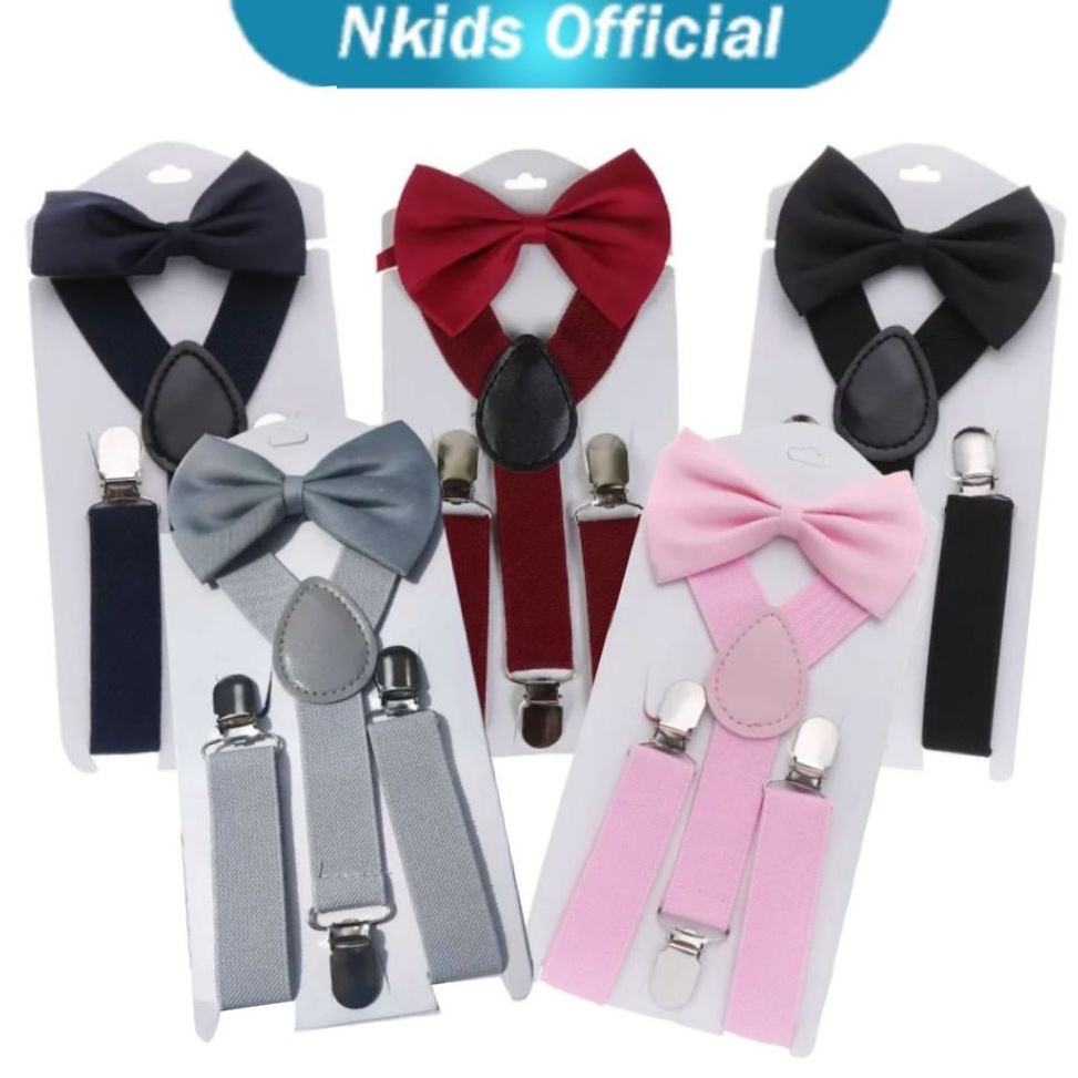 Lagi Tren Suspender Anak Lakilaki Set Dasi KupuKupu  Suspender Anak Perempuan