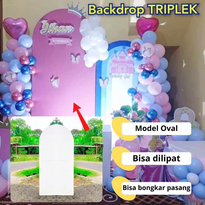 Backdrop Triplek Dekorasi. Backdrop Oval. photobooth perlengkapan pesta dekorasi ulang tahun anak