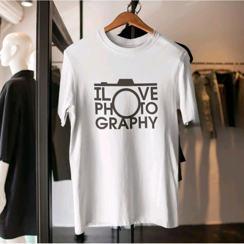 Aesthetic - Kaos Distro Pria Original 100% I Love Photography Keren Kece Unik Premium Lokal Brand Te