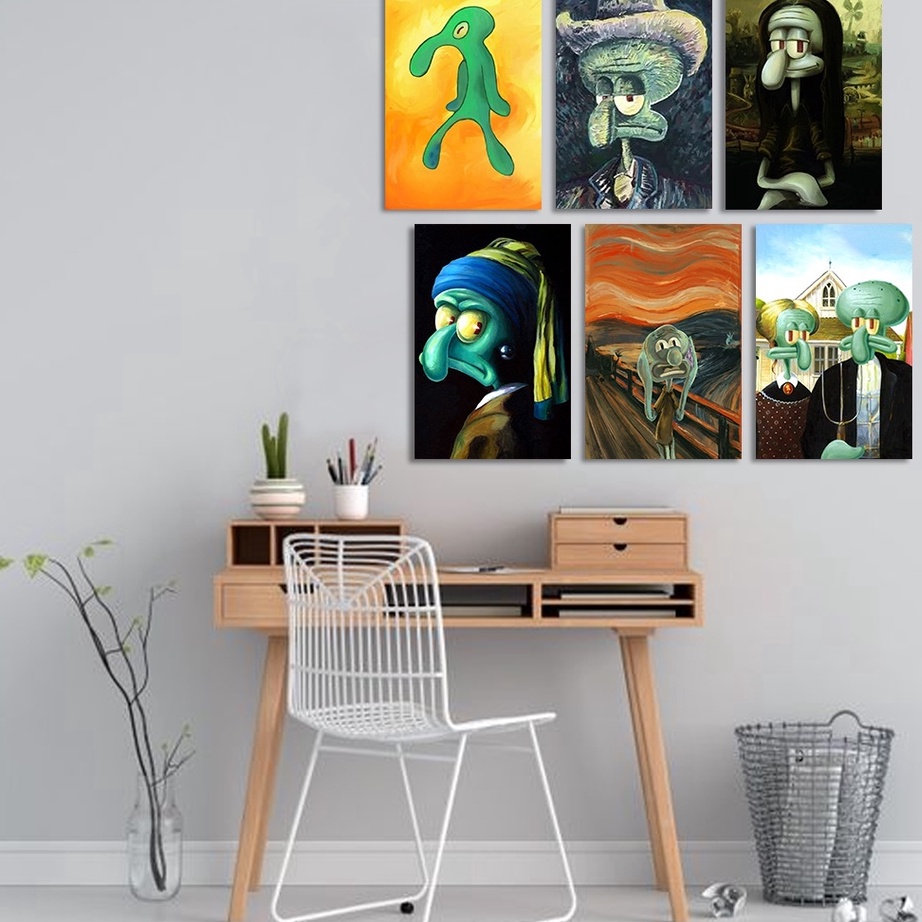MEGA SALE Hiasan Dinding WallCoustem Lukisan Squidward Quincy Tentacles