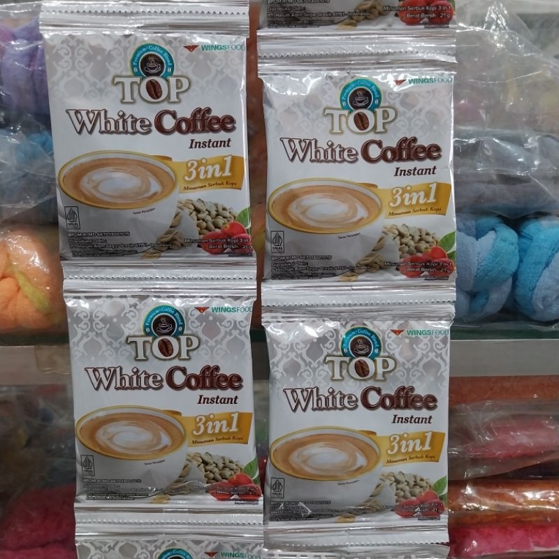 Top white coffee kopi instan 3in1 rentengan isi 12sachet