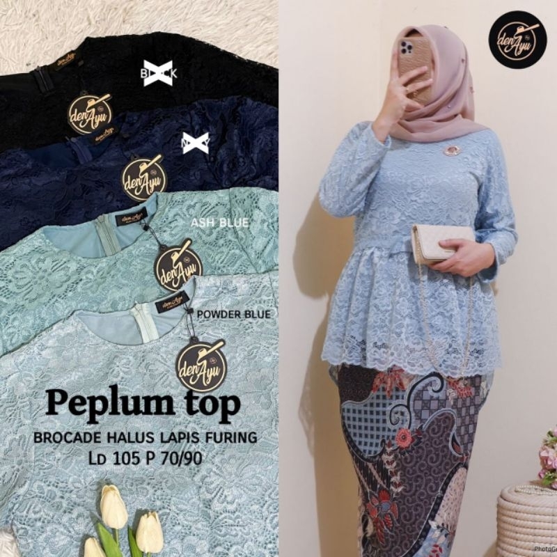 PEPLUM TOP ATASAN BROKAT