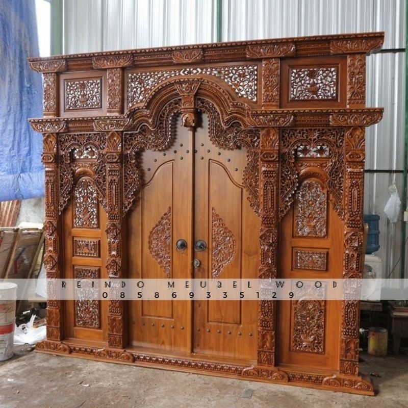 PINTU MASJID - Pintu Masjid Model Gebyok Kayu Jati | 08RMW