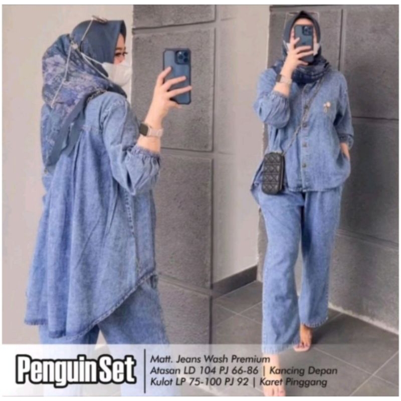 SETELAN WANITA JEANS  ZARA ONESET PINGUN SETCEL PREMIUM