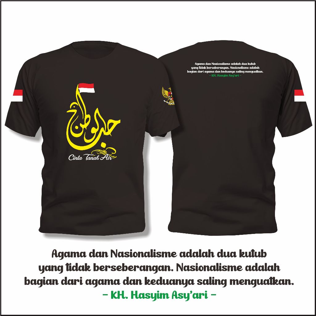 Kaos Cinta Tanah Air Hubbul Wathan Minal Iman Combed nyaman