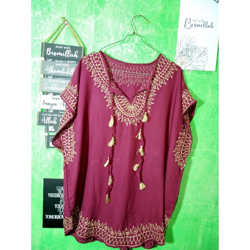 Baju Atasan Wanita Top Renteng Bordir Khas Bali