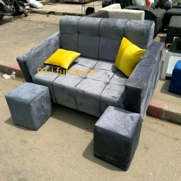Sofa retro kotak plus 2 puff