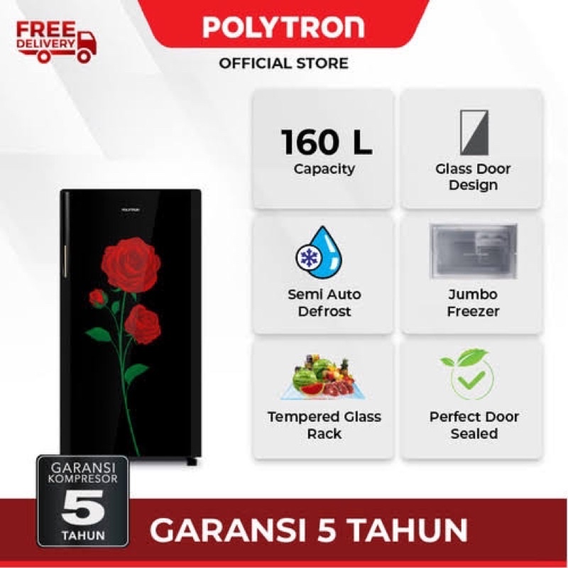KULKAS POLYTRON 16DRX  / 16DRD BELLEZA - KULKAS 1 PINTU