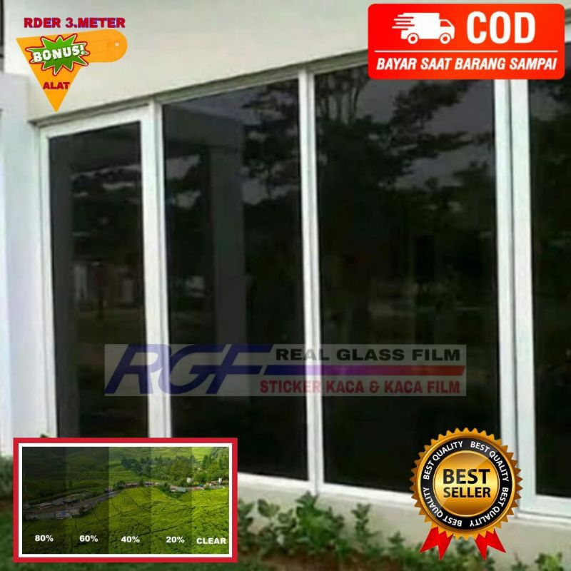 STIKER KACA FILM RIBEN HITAM JENDELA CERMIN WALLPAPER KACA FILM BIRU HIJAU COKLAT