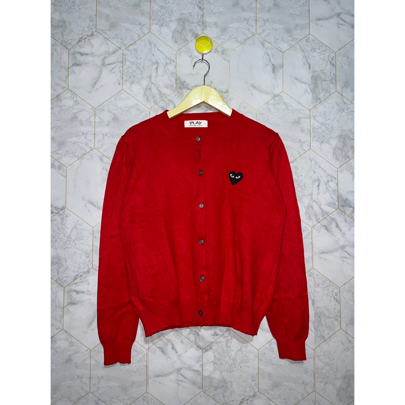 Rajut cardigan Play CDG merah