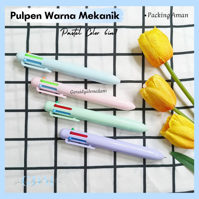 

Pulpen Warna Mekanik Pastel Color 6in1