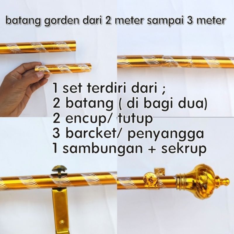 Batang Gorden 3 Meter - 2,5 Meter Paket Lengkap Full Set Tiang Gorden