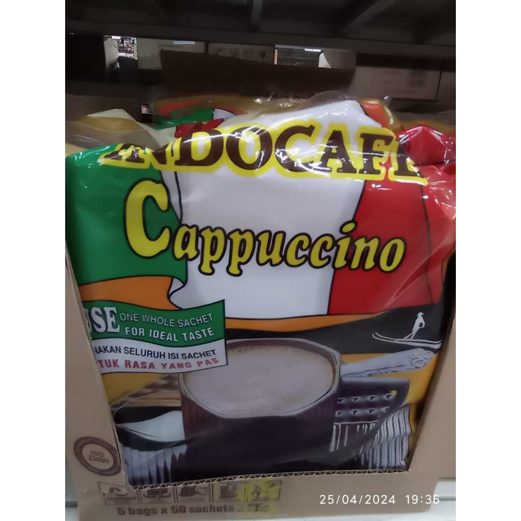 

INDOCAFE CAPPUCINO 50X25G PER PACK & PER KARTON