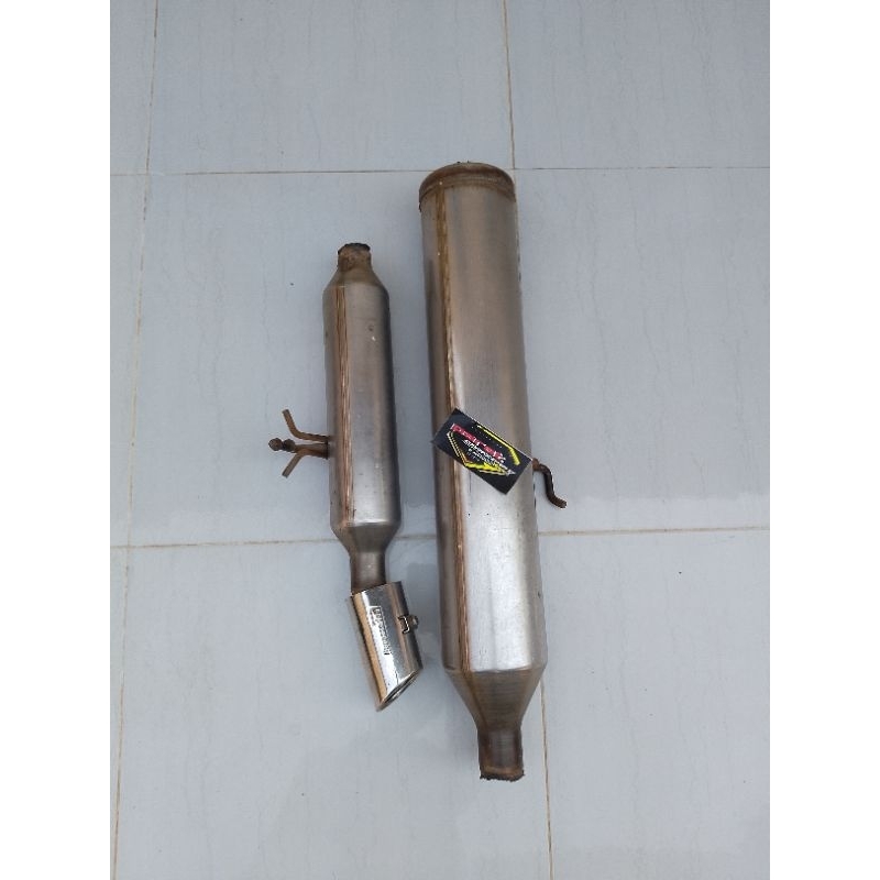 knalpot standar + resonator mobil toyota etios original.