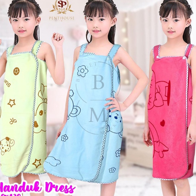 Kirim Langsung Handuk Mandi Anak Kimono Dress PENTHOUSE Ukuran 6x12cm
