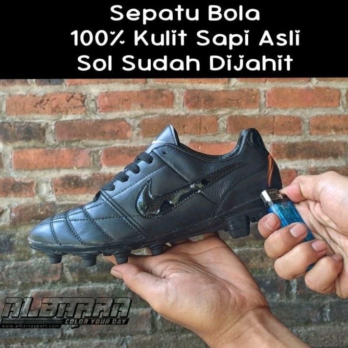 SEPATU BOLA KULIT SAPI ASLI SOL SUDAH DIJAHIT MUTER SANGAT RAPI DAN BERGARANSI