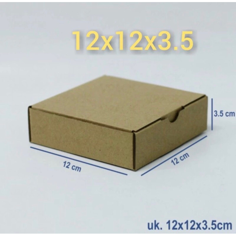 

Kotak karton Box Kardus kraff Dus Packing Corrygated uk 12x12x3,5cm