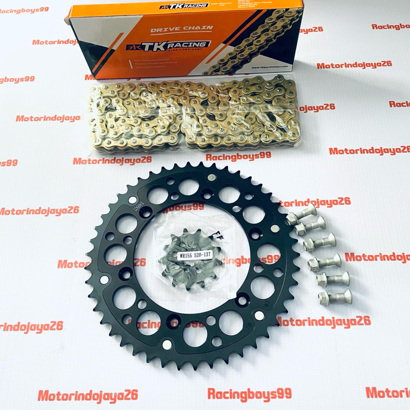 Gear Set 520 Roz Wr 155 Wr155 Black Rantai Gold TK Racing