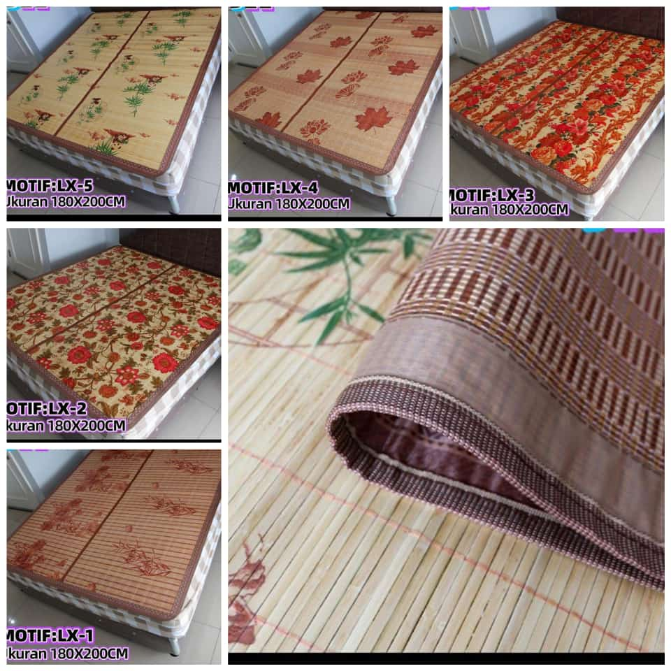 Tikar bambu import tatami UK 180×200 cm/tikar lipat bambu motif tebal cantik