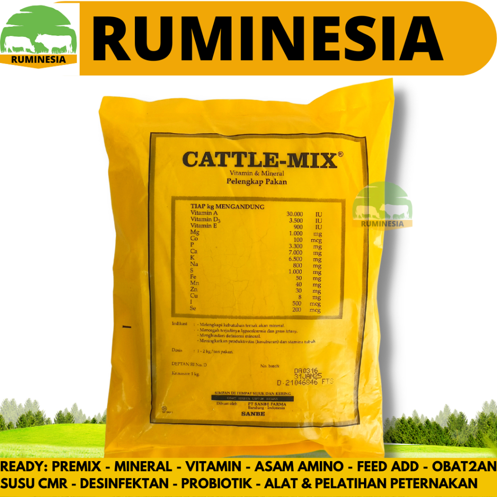 CATTLE MIX 1 KG - PREMIX Penggemuk Sapi Kambing Hewan Ternak premix cattle mix sanbe