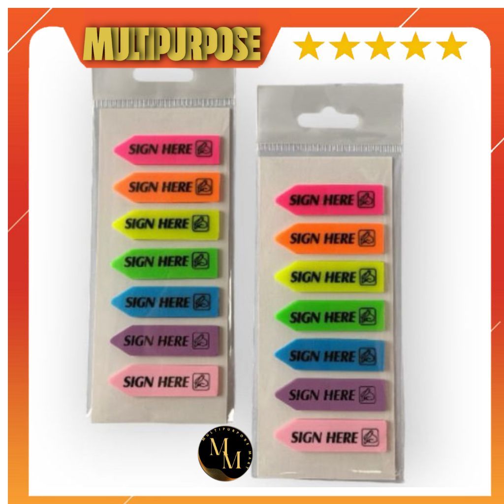 

SIGN HERE BAHAN PLASTIK / STICK NOTE / STICKY NOTE/ NOTES TEMPEL