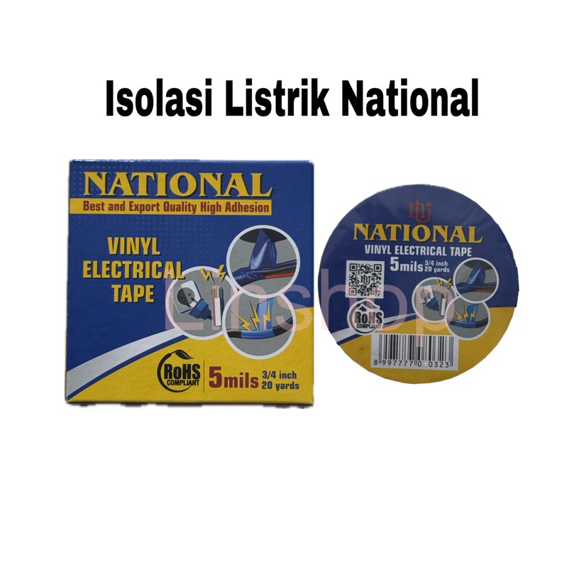 ISOLASI LISTRIK NATIONAL ELECTRICAL TAPE NATIONAL ISOLASI HITAM LISTRIK NATIONAL