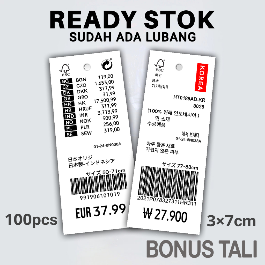 

Hang tag baju import label baju BONUS TALI hangtag tag price hangtag murah label kertas tag label baju import READY STOK hangstak hantak label pakaian