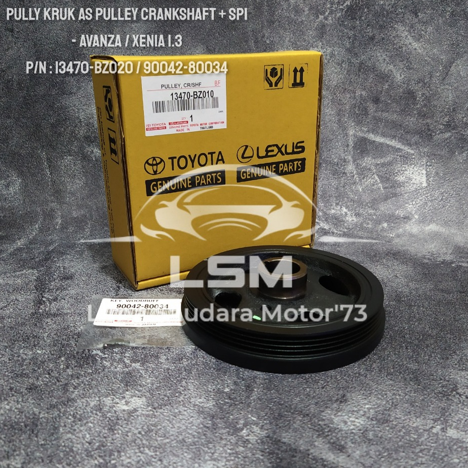 Spi Kruk As + Pulley Pully Puli Crankshaft Kruk As Avanza Xenia 1300cc 1300 1.3
