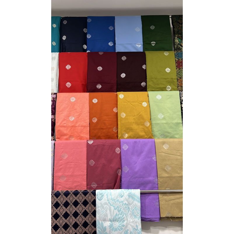 KAIN PASANG SONGKET TENUN BUNGA TABUR IMPORT MALAYSIA/SULAM SILVER DAN GOLD/UNTUK SET KURUNG WANITA/