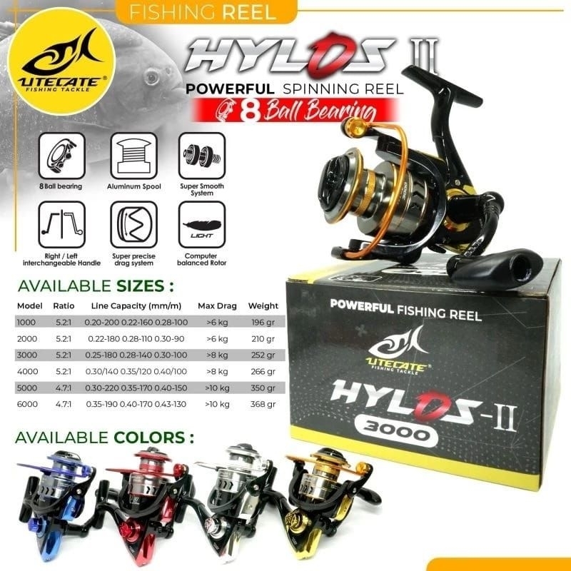 Reel Pancing Utecate Hylos 1000-2000-3000-4000-5000-6000
