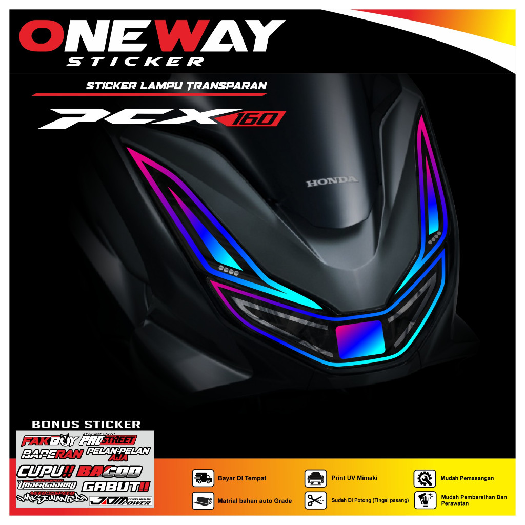 Stiker Lampu PCX 160 / Stiker Variasi Lampu Alis Motor Honda PCX 160