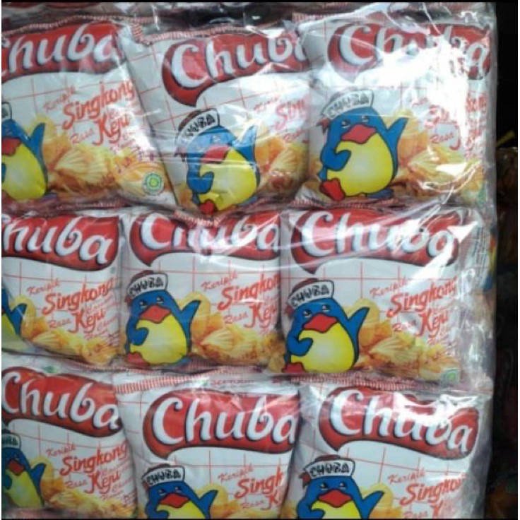 

Stok Banyak Chuba Kripik Singkong KEJU 1 pack isi 2
