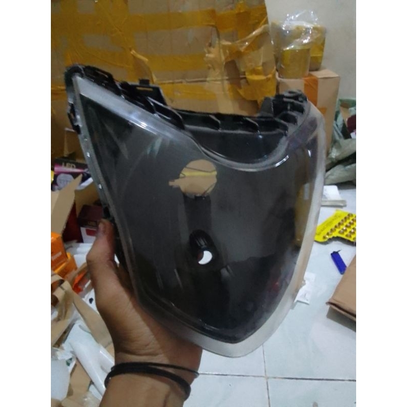 Reflektor Kedok Plus Mika Kaca Lampu Depan Verza 150 Custom Hitam