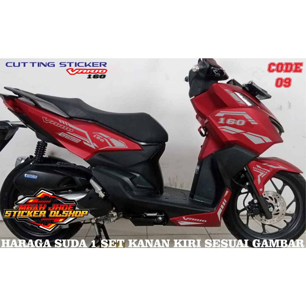 cutting sticker motor honda all new vario 160 body merah 2022