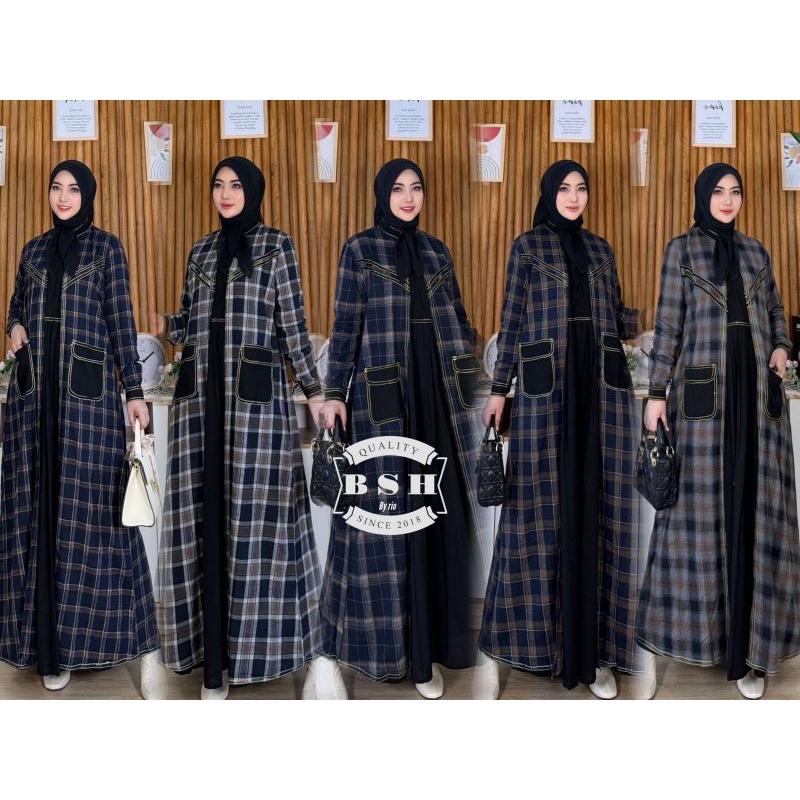 dress set outer panjang muro smoke original