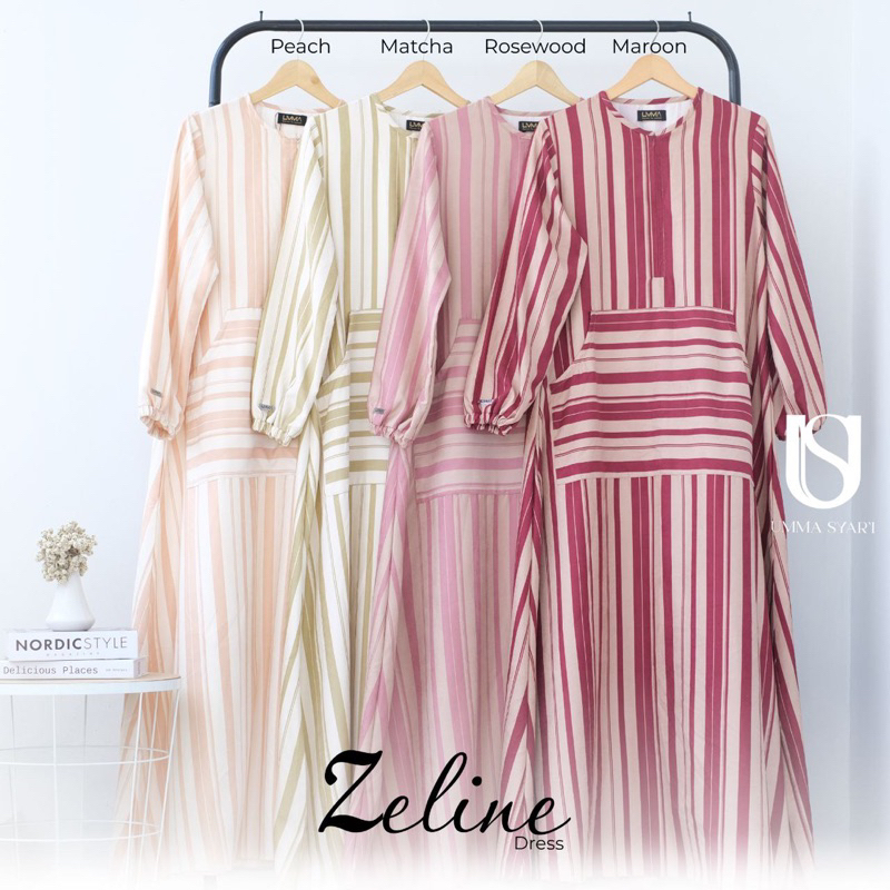 Zeline Dress by Umma Syari / Gamis Stripe / Gamis Daily