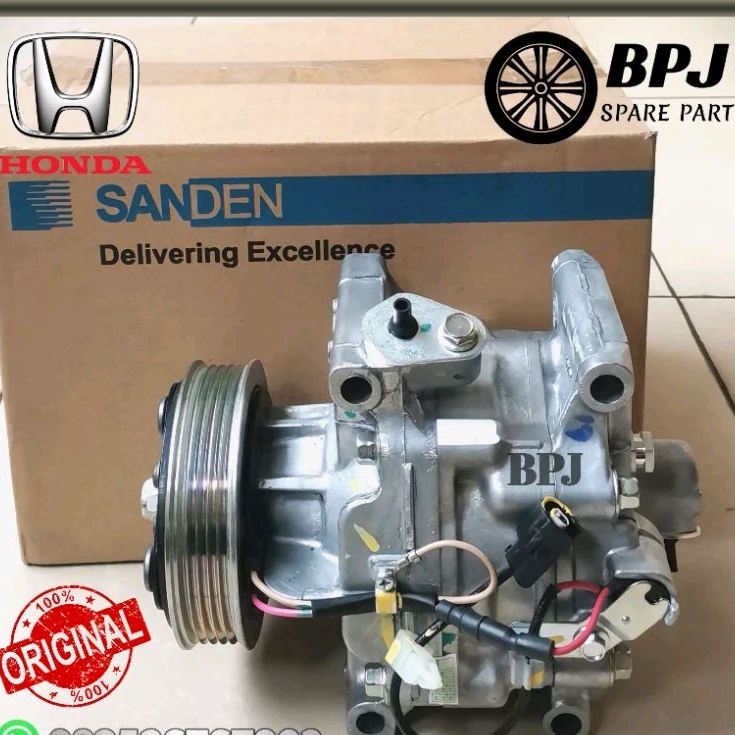 Compressor Compresor Kompresor AC All New Honda Brio 1.2 1200cc ORI ASLI SANDEN 2016 2017 2018 2019 
