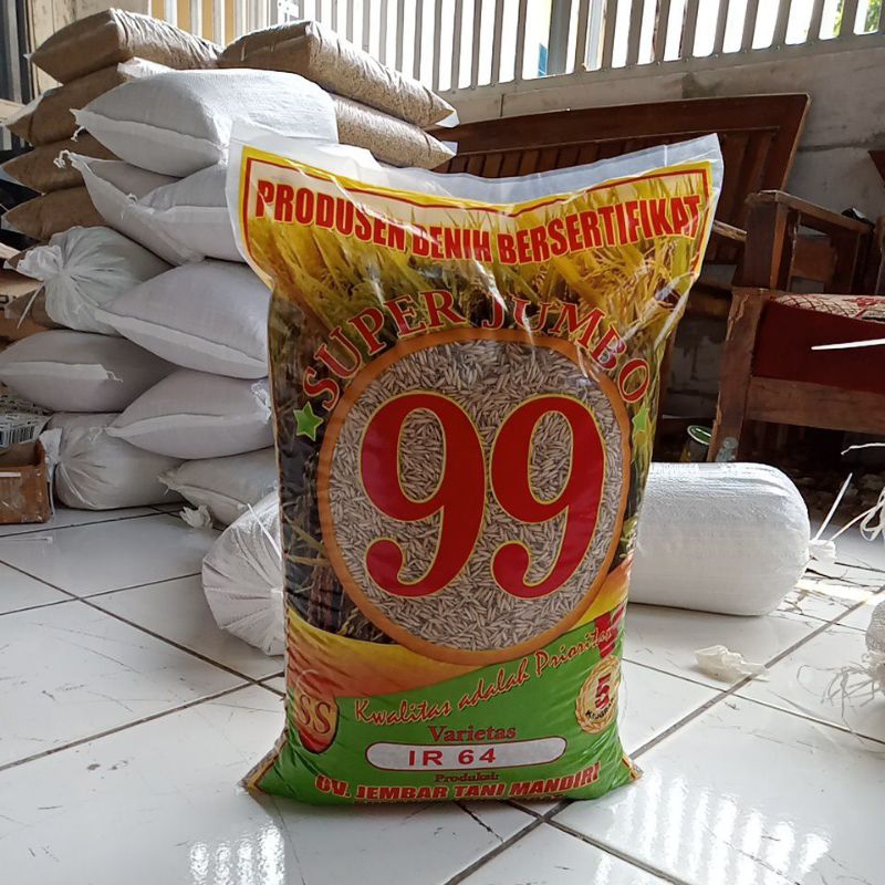 Benih padi IR 64 IR64 bersertifikat label ungu kemasan 5kg