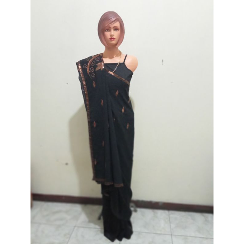 sari lilit india import wanita/bahan baju sari india